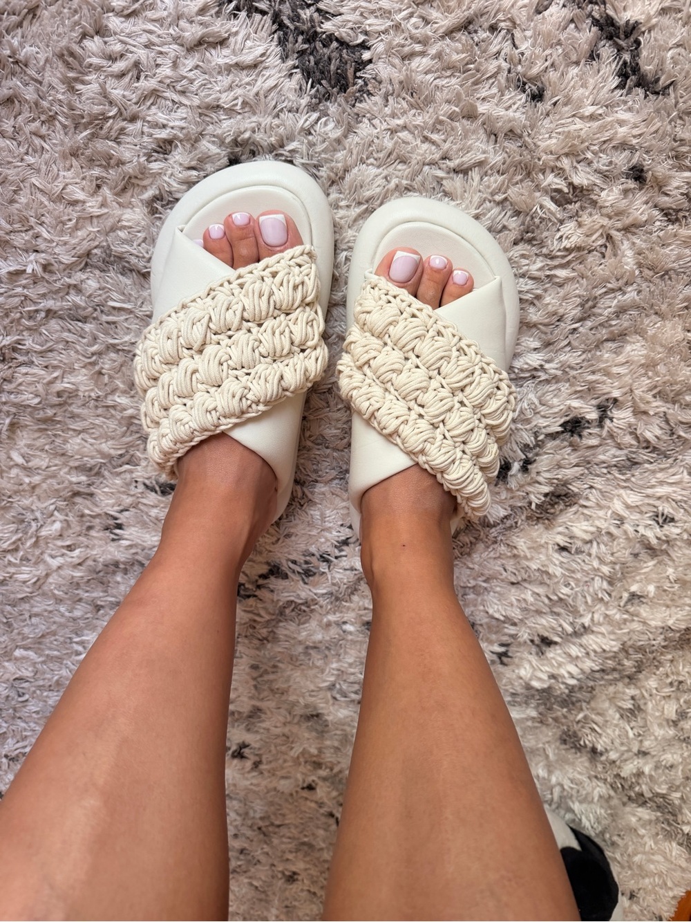 JW ANDERSON Cream Braided Slide Sandals